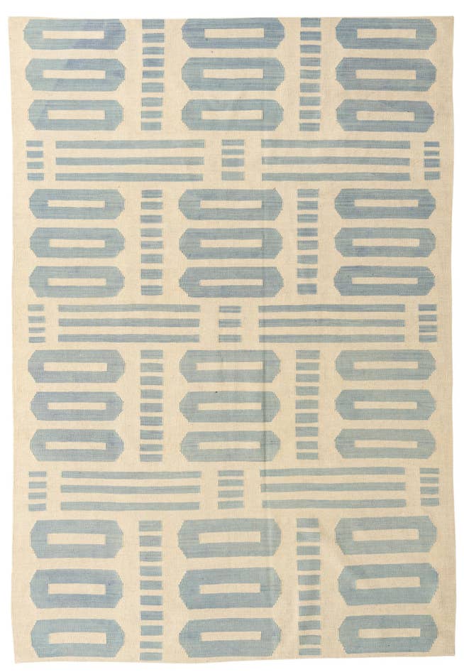 Detail image of 6' 6 x 9' 5 Hand Woven Kilim Modern Wool Rug