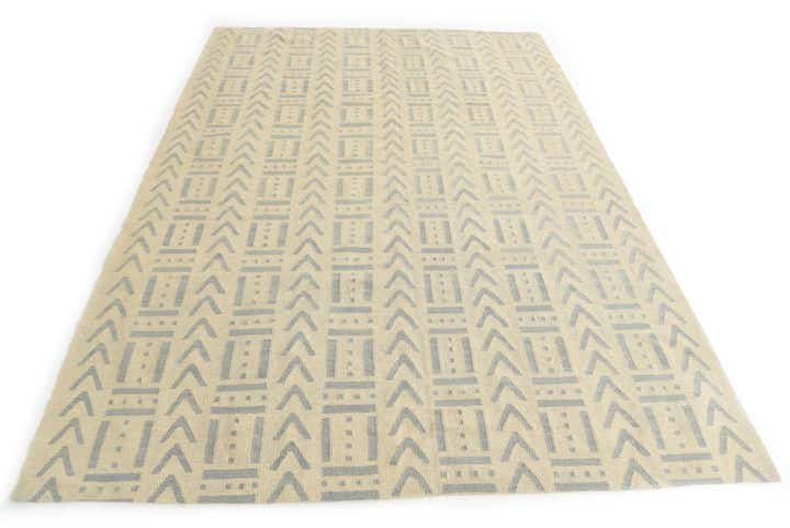 7' x 9' 7 Hand Woven Kilim Modern Wool Rug
