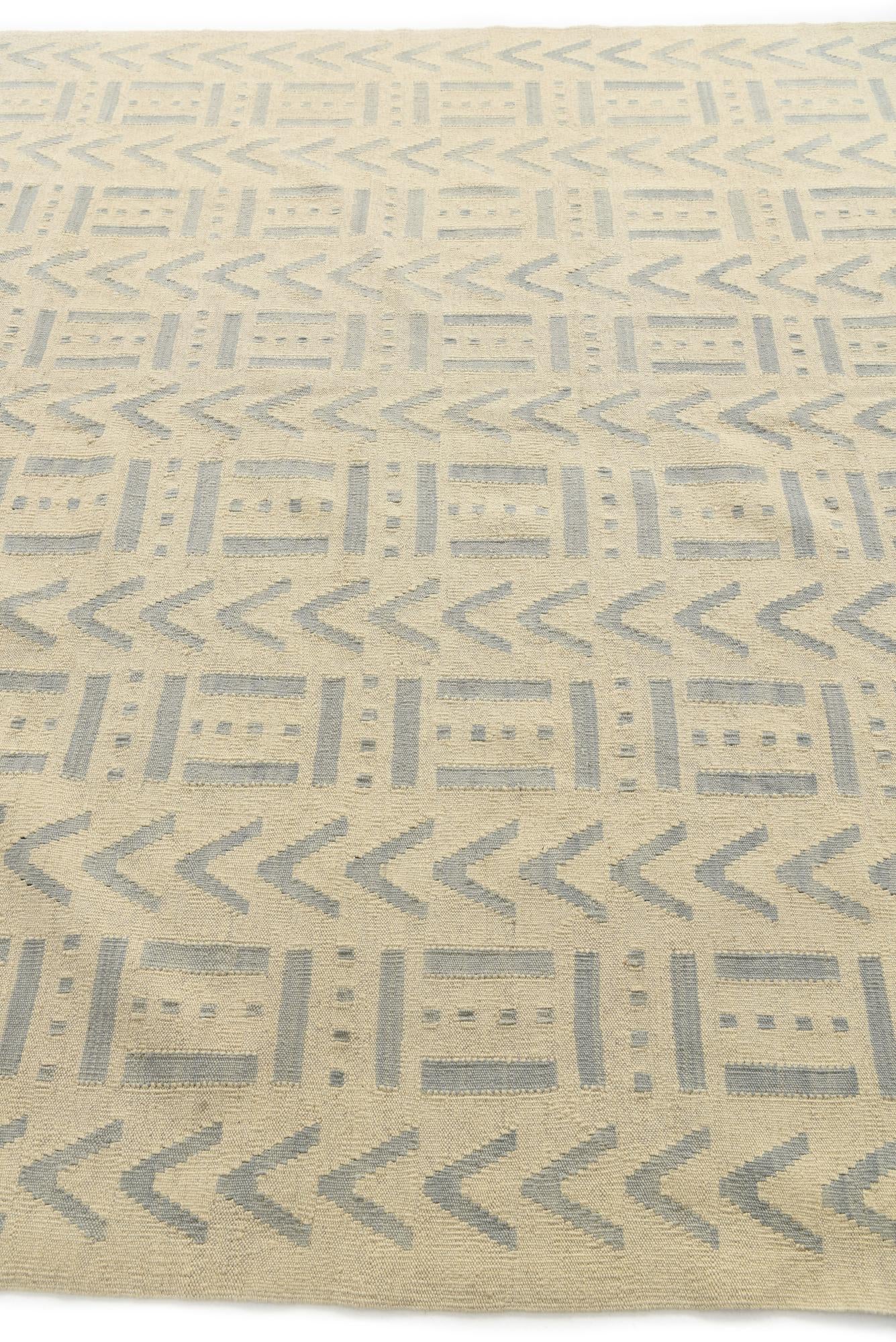 7' x 9' 7 Hand Woven Kilim Modern Wool Rug