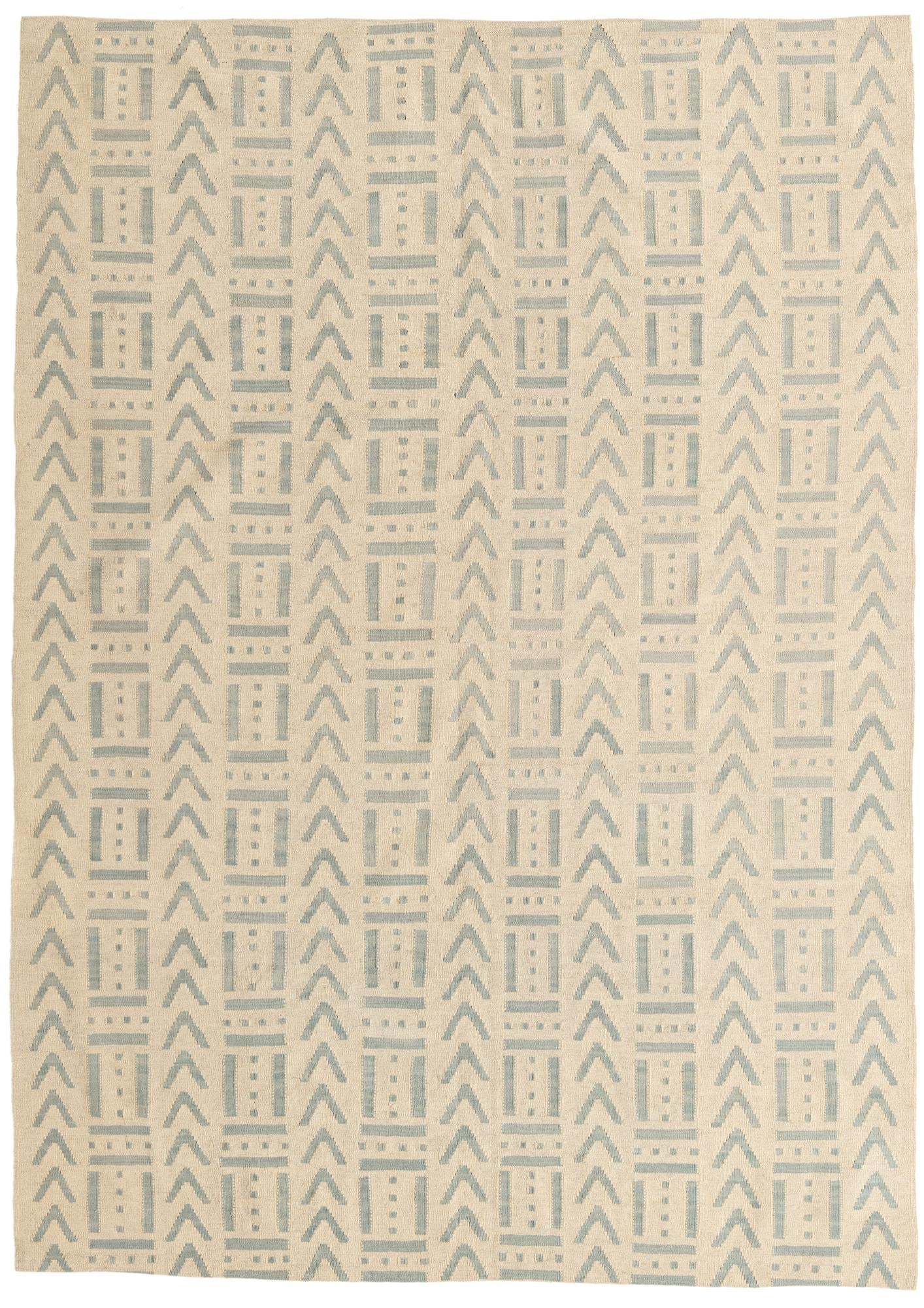 7' x 9' 7 Hand Woven Kilim Modern Wool Rug