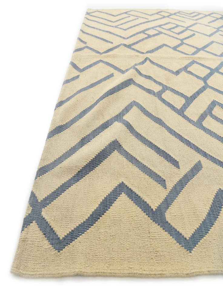 Detail image of 6' 10 x 9' 6  Hand Woven Kilim Modern Wool Rug