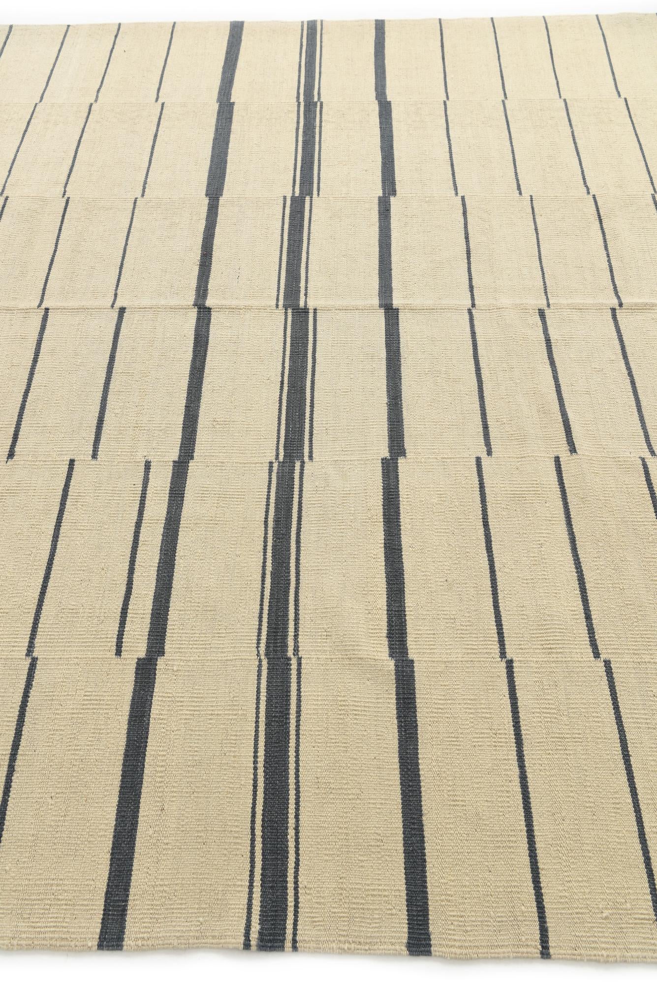 7' 3 x 9' 2 Hand Woven Kilim Modern Wool Rug