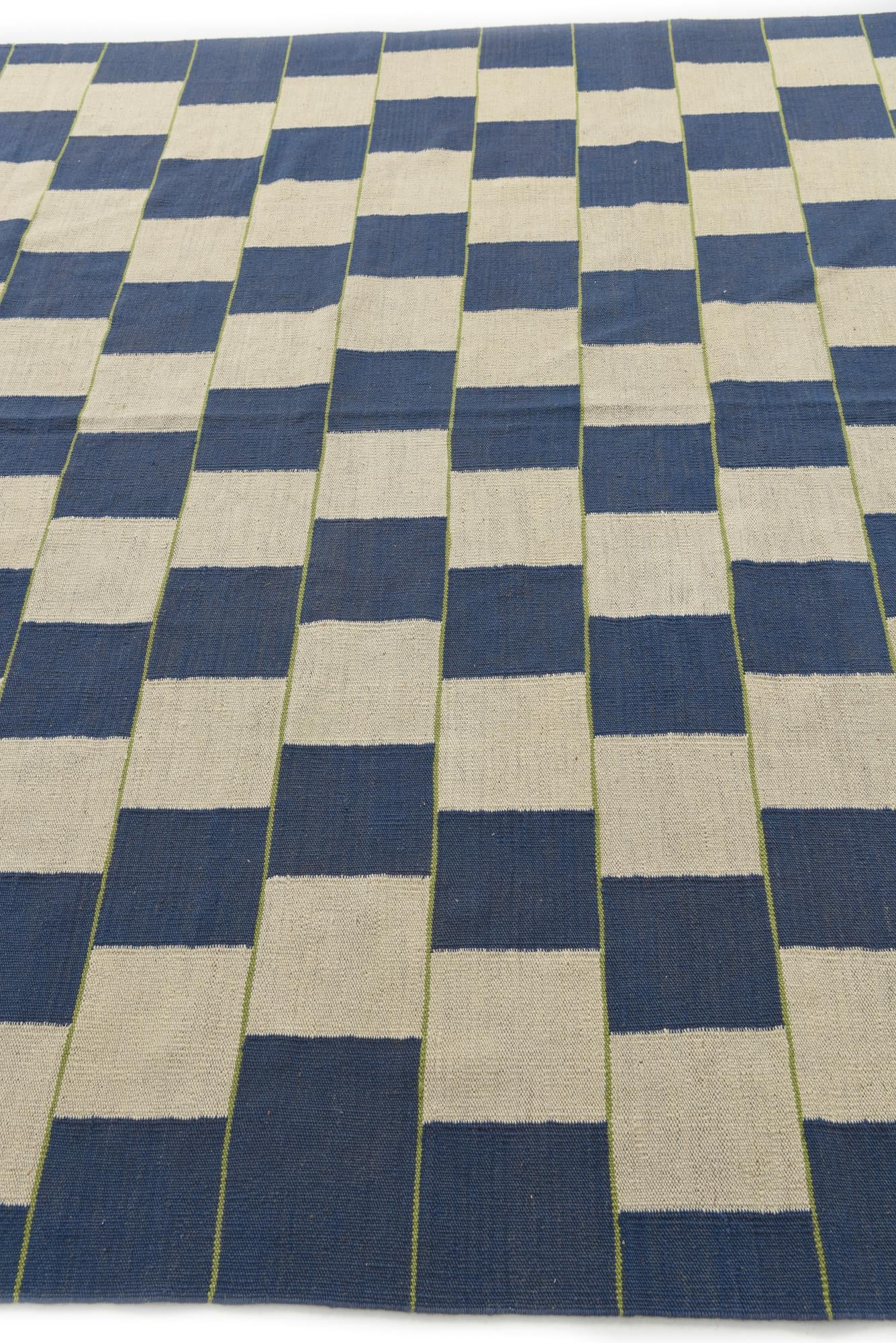 7' 1 x 9' 7 Hand Woven Kilim Modern Wool Rug