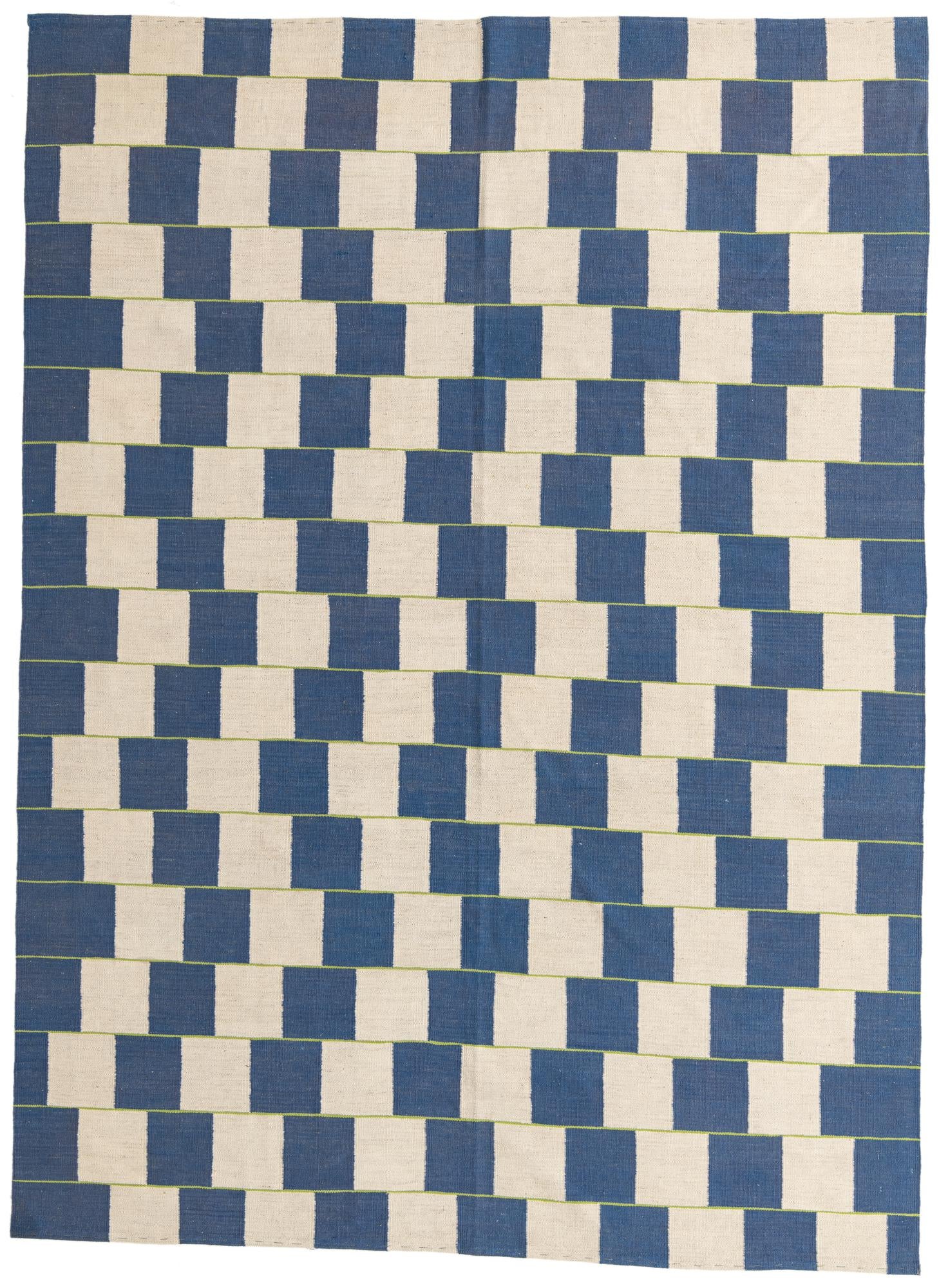 7' 1 x 9' 7 Hand Woven Kilim Modern Wool Rug