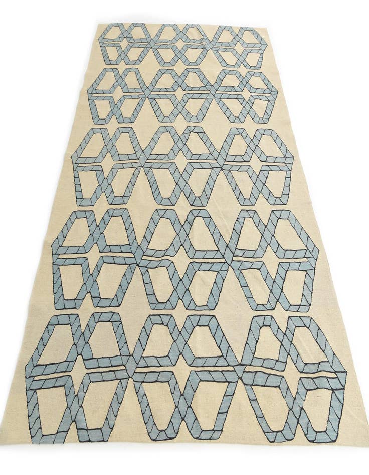 Detail image of 7' x 9' 5  Hand Woven Kilim Modern Wool Rug