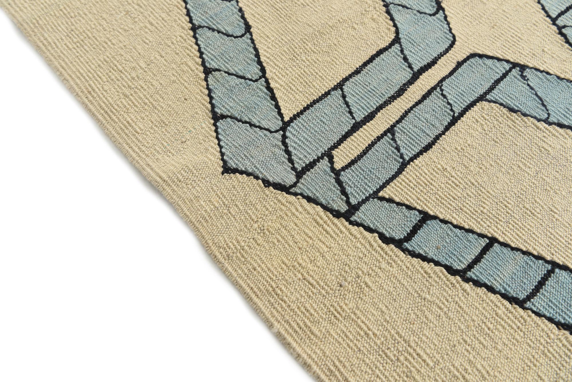 7' x 9' 5 Hand Woven Kilim Modern Wool Rug
