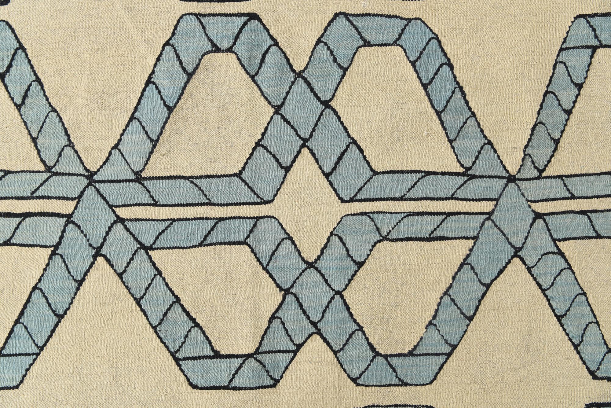 7' x 9' 5 Hand Woven Kilim Modern Wool Rug