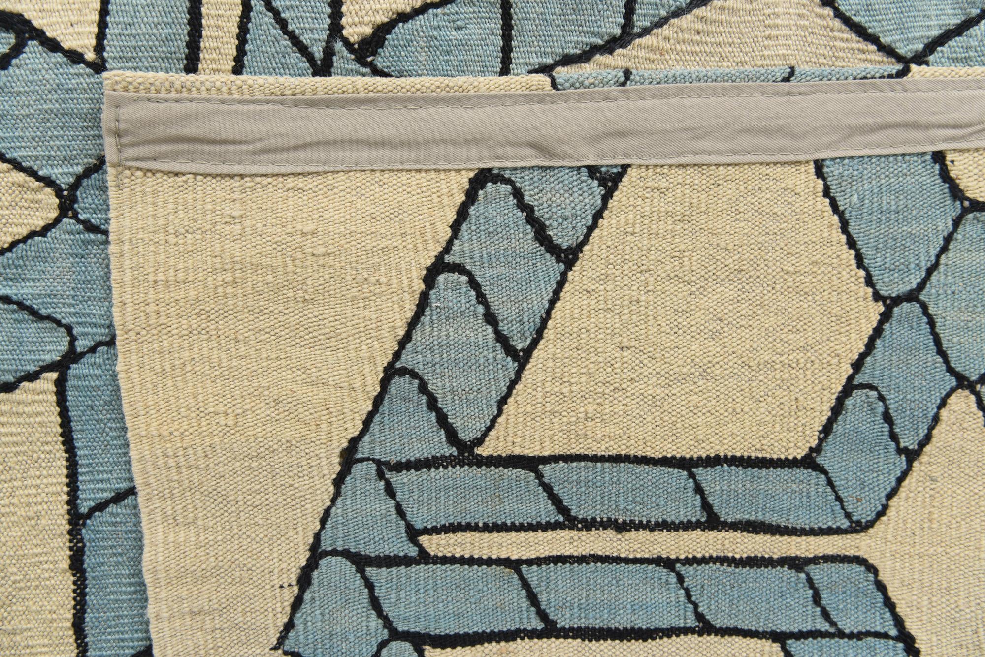 7' x 9' 5 Hand Woven Kilim Modern Wool Rug