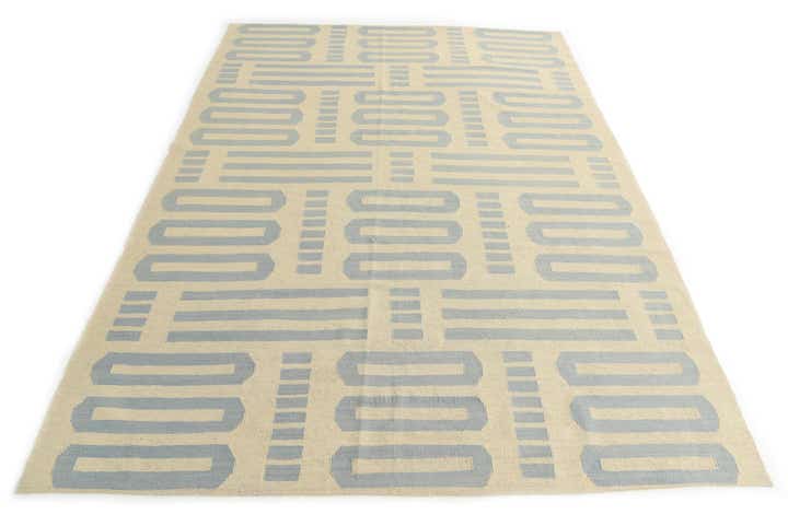 6' 9 x 9' 8 Hand Woven Kilim Modern Wool Rug