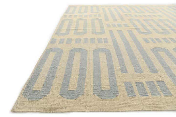 6' 9 x 9' 8 Hand Woven Kilim Modern Wool Rug