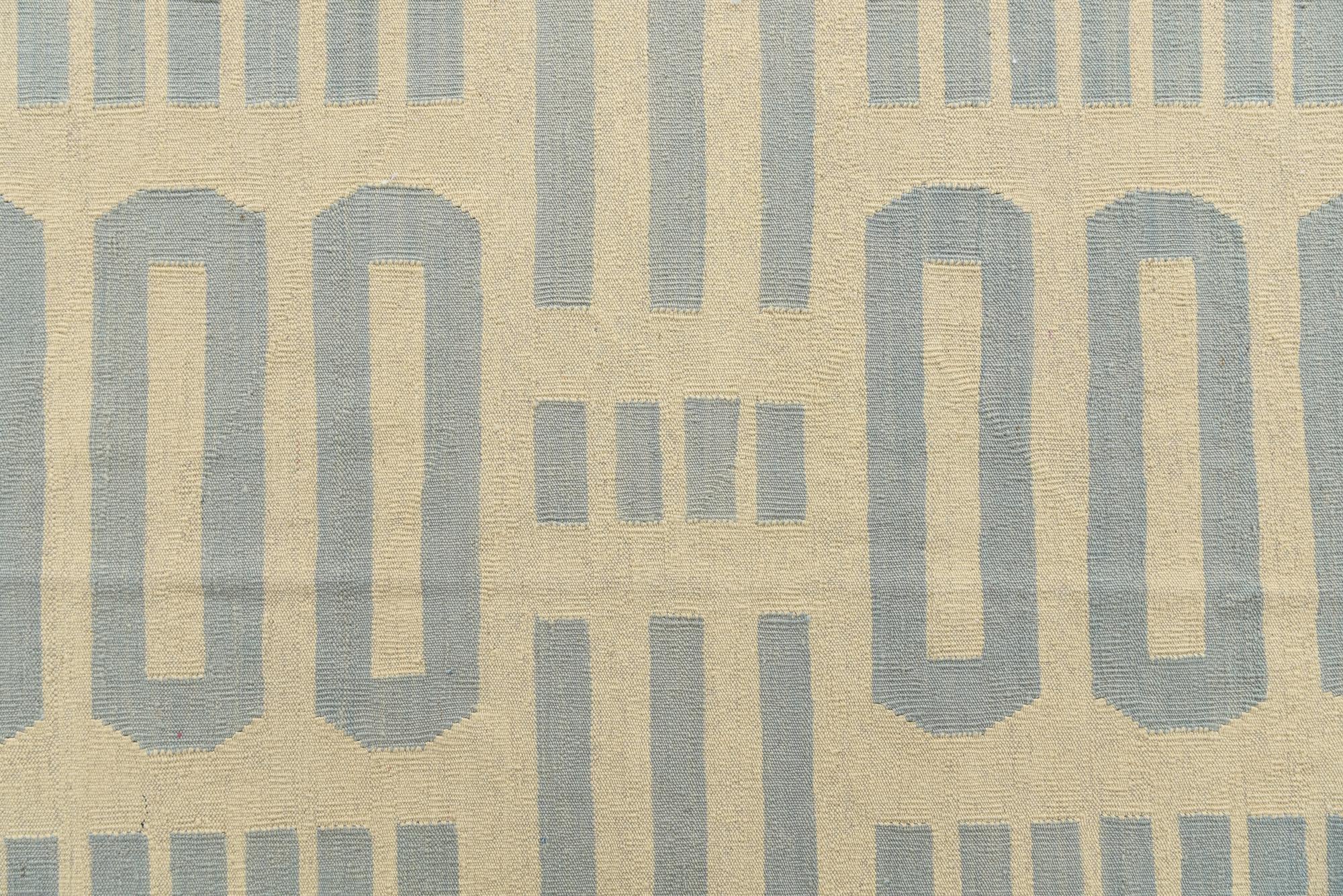 6' 9 x 9' 8 Hand Woven Kilim Modern Wool Rug
