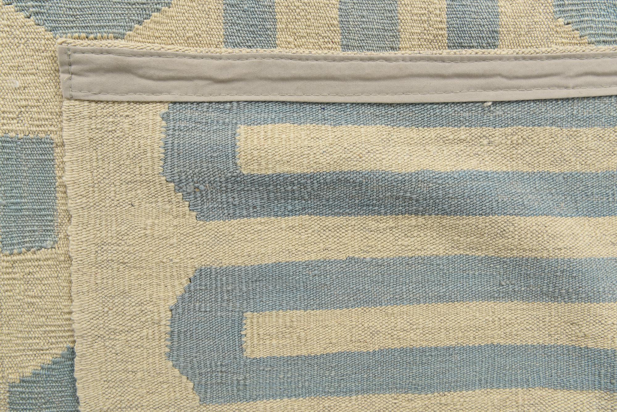 6' 9 x 9' 8 Hand Woven Kilim Modern Wool Rug