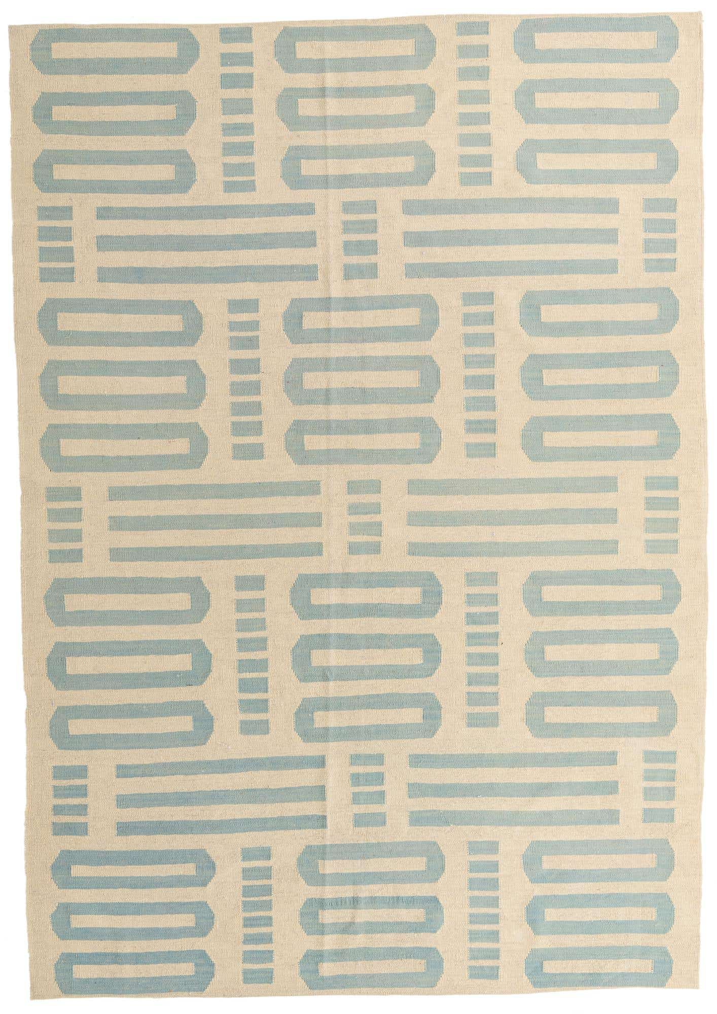 6' 9 x 9' 8 Hand Woven Kilim Modern Wool Rug
