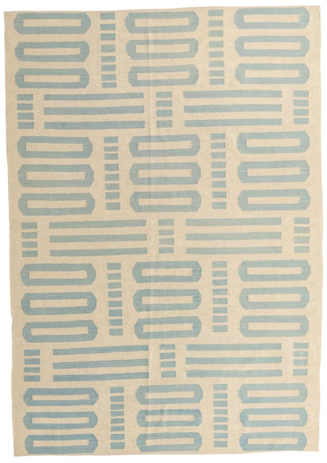 Detail image of 6' 9 x 9' 8 Hand Woven Kilim Modern Wool Rug