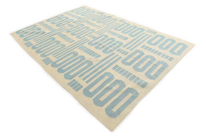 6' 7 x 9' 7 Hand Woven Kilim Modern Wool Rug