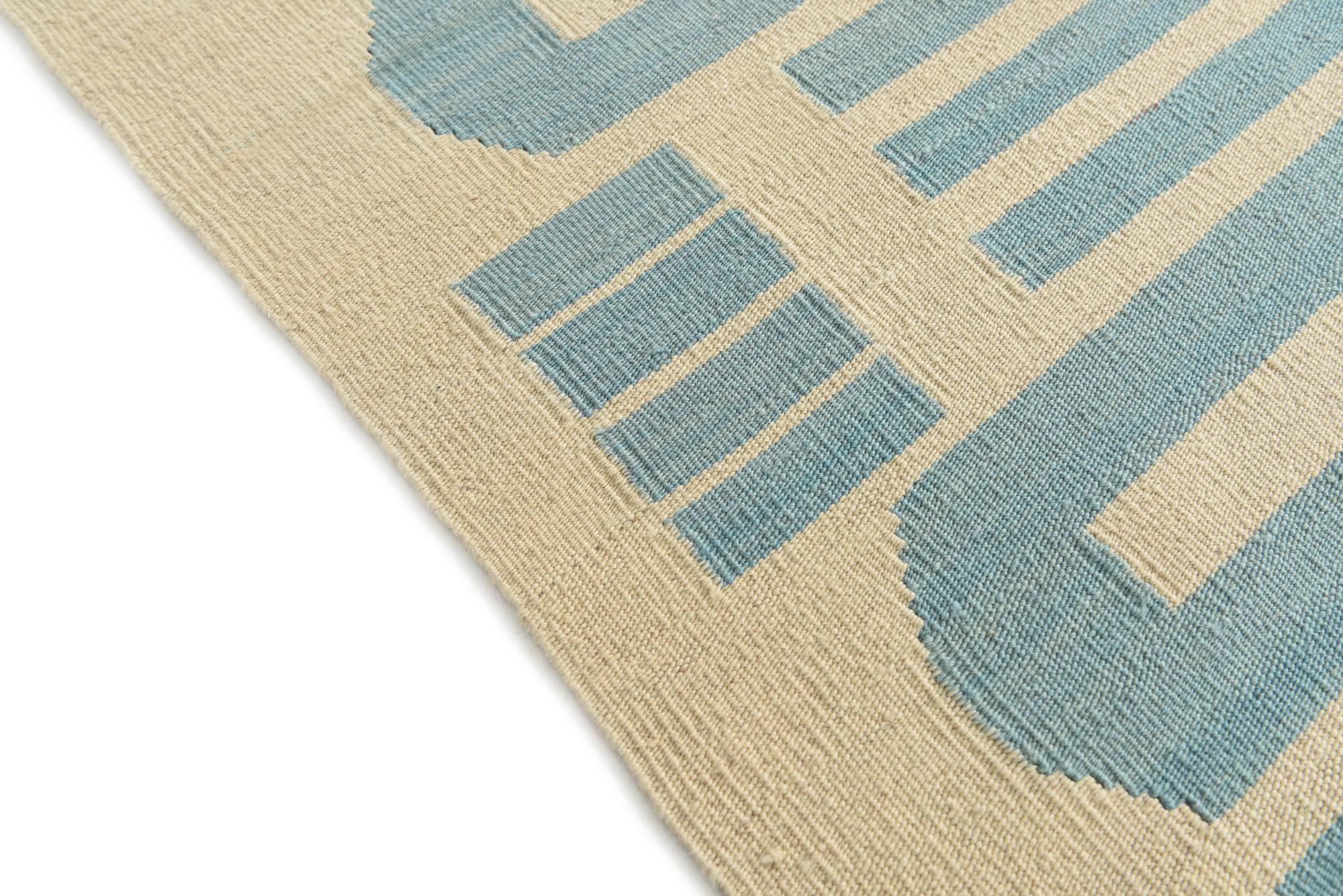6' 7 x 9' 7 Hand Woven Kilim Modern Wool Rug