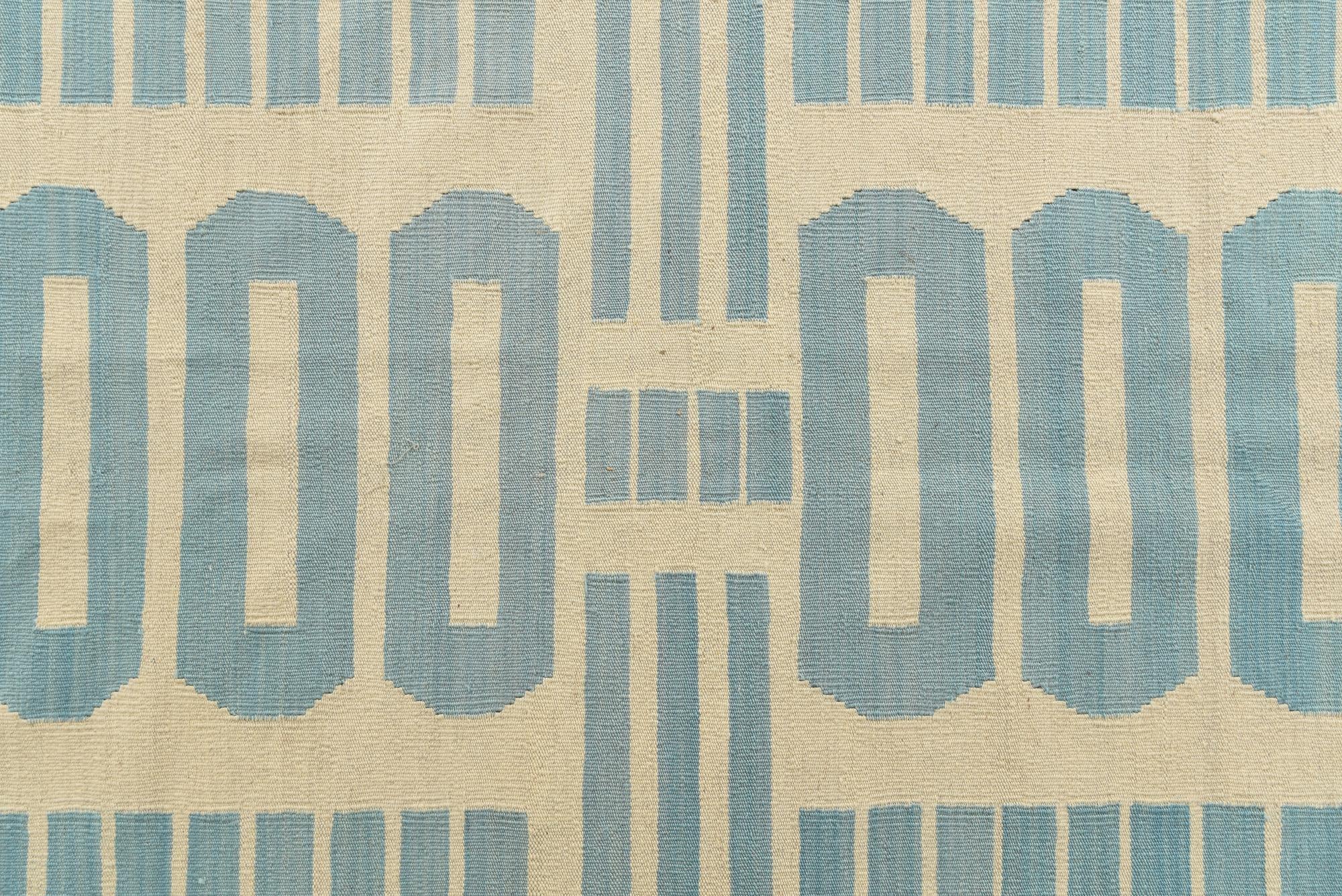 6' 7 x 9' 7 Hand Woven Kilim Modern Wool Rug