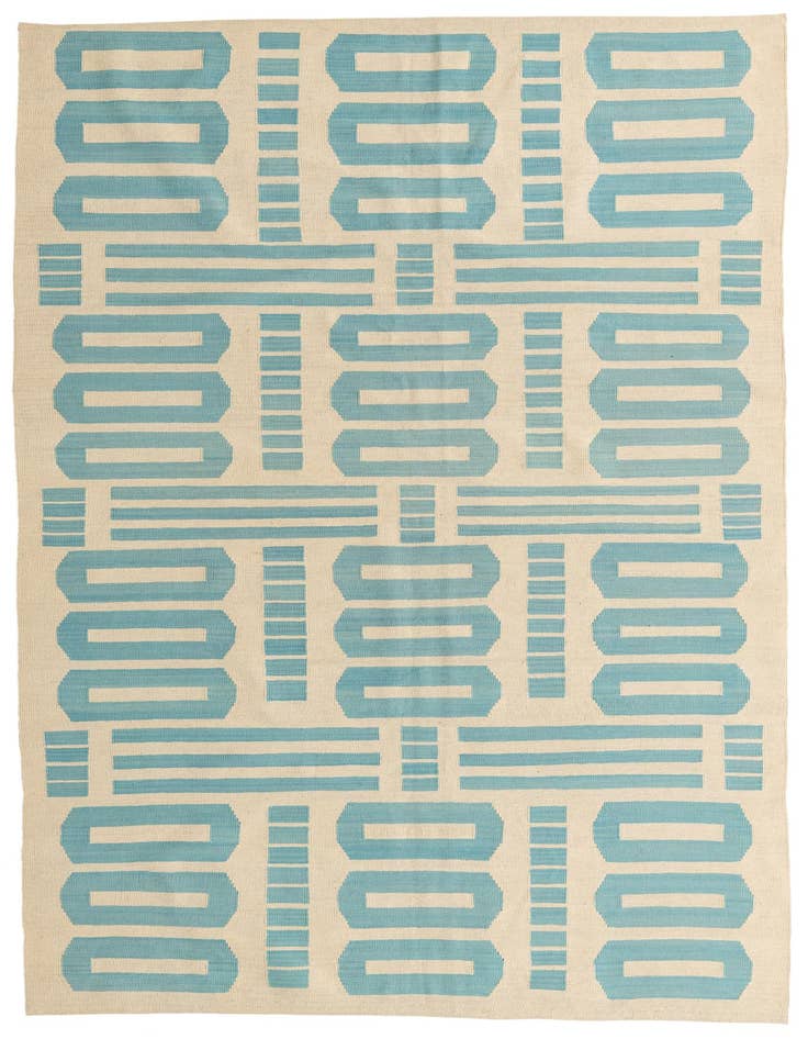 Detail image of 6' 7 x 9' 7 Hand Woven Kilim Modern Wool Rug