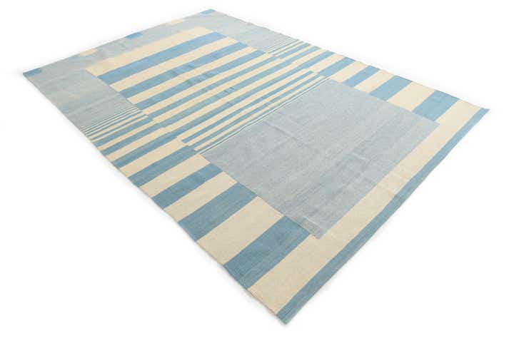 6' 8 x 9' 9 Hand Woven Kilim Modern Wool Rug