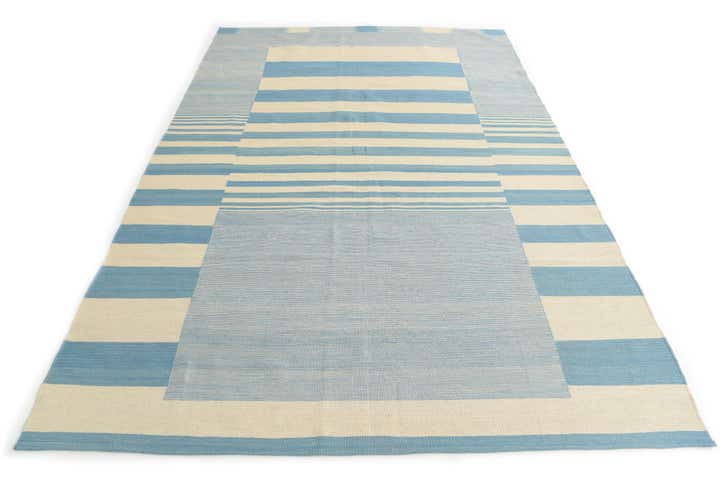 6' 8 x 9' 9 Hand Woven Kilim Modern Wool Rug