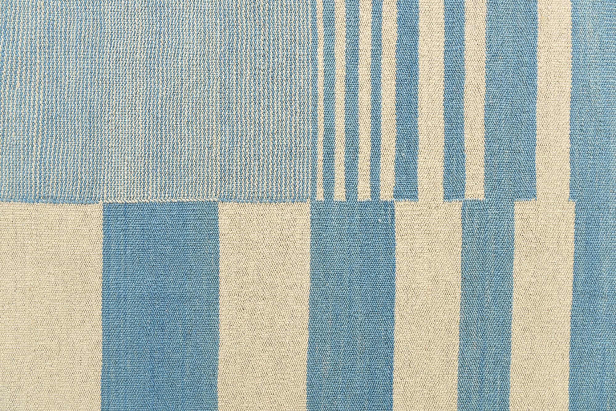 6' 8 x 9' 9 Hand Woven Kilim Modern Wool Rug