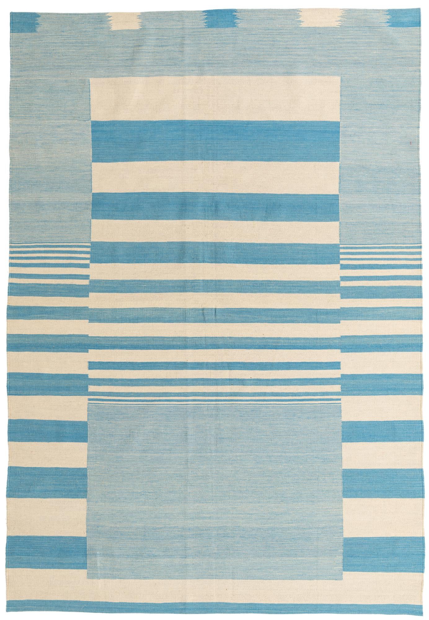 6' 8 x 9' 9 Hand Woven Kilim Modern Wool Rug