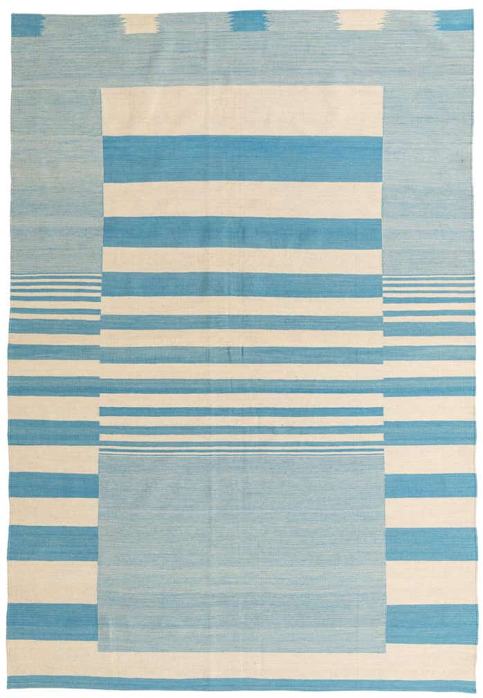 6' 8 x 9' 9 Hand Woven Kilim Modern Wool Rug