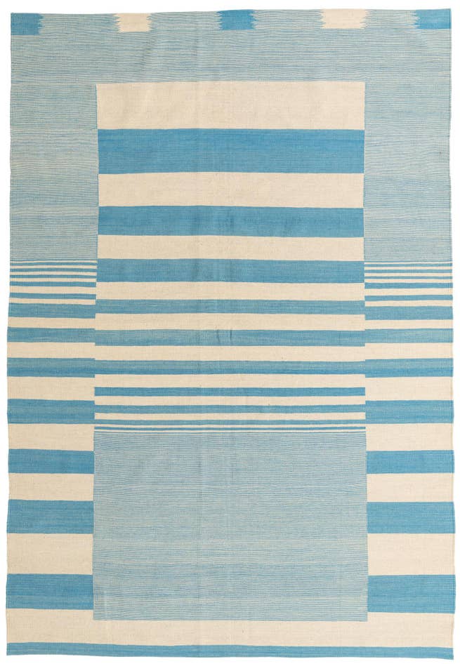 Detail image of 6' 8 x 9' 9 Hand Woven Kilim Modern Wool Rug