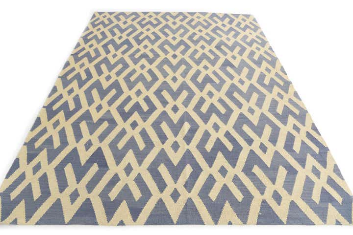 7' 2 x 9' 5 Hand Woven Kilim Modern Wool Rug