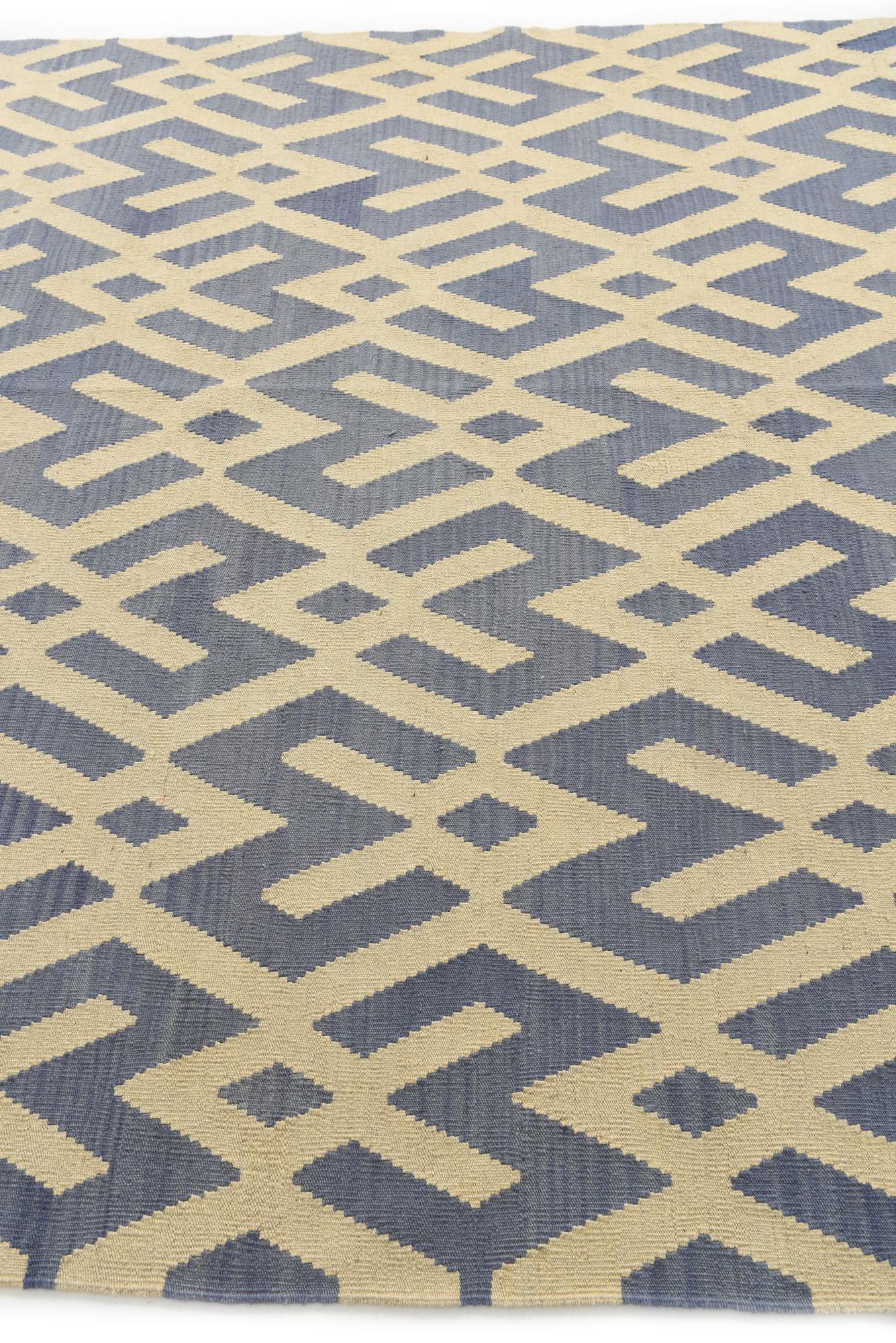 7' 2 x 9' 5 Hand Woven Kilim Modern Wool Rug