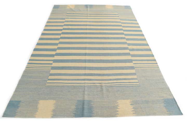 6' 7 x 9' 8 Hand Woven Kilim Modern Wool Rug