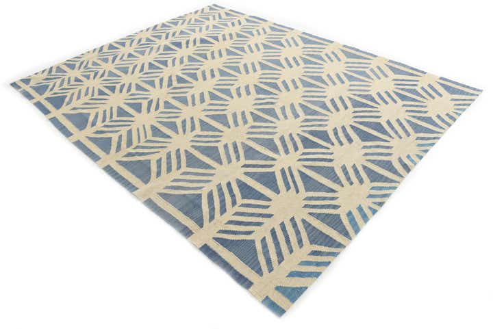 7' 3 x 9' 5 Hand Woven Kilim Modern Wool Rug