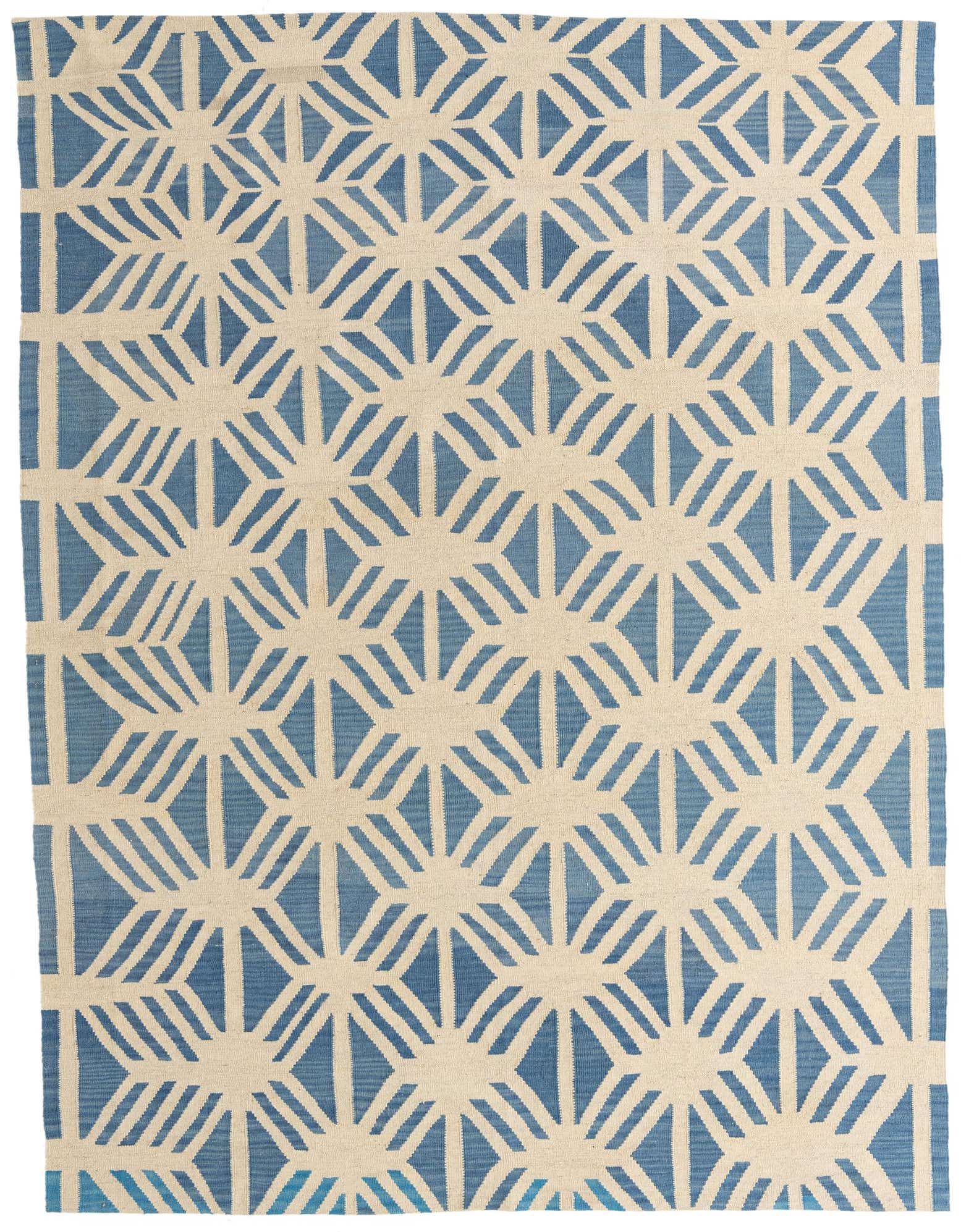 7' 3 x 9' 5 Hand Woven Kilim Modern Wool Rug