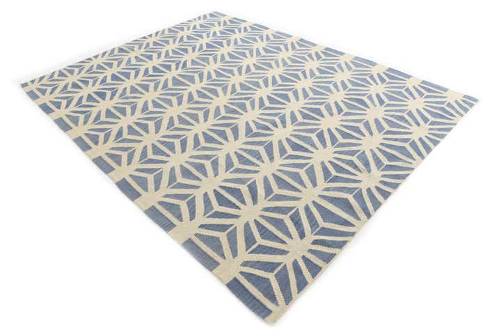 7' 3 x 9' 6 Hand Woven Kilim Modern Wool Rug