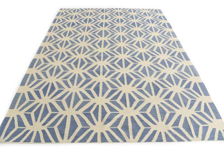 7' 3 x 9' 6 Hand Woven Kilim Modern Wool Rug