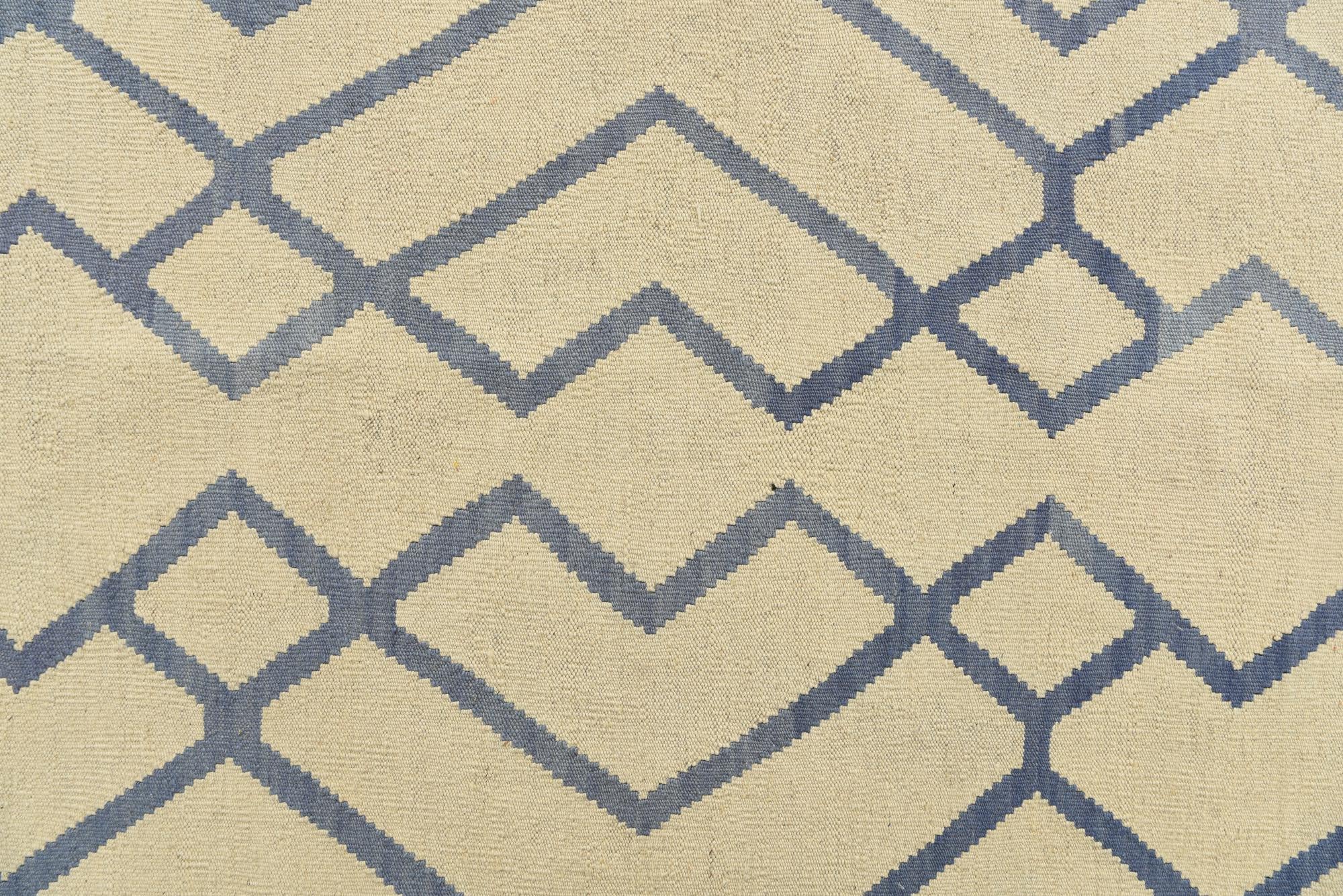6' 10 x 9' 5 Hand Woven Kilim Modern Wool Rug