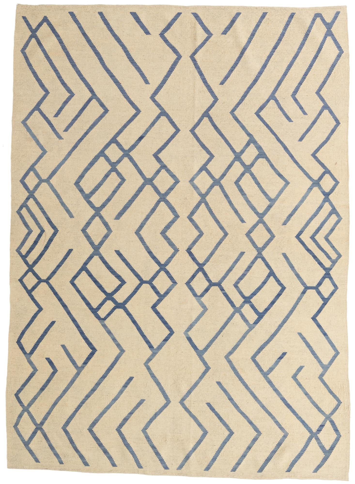 6' 10 x 9' 5 Hand Woven Kilim Modern Wool Rug