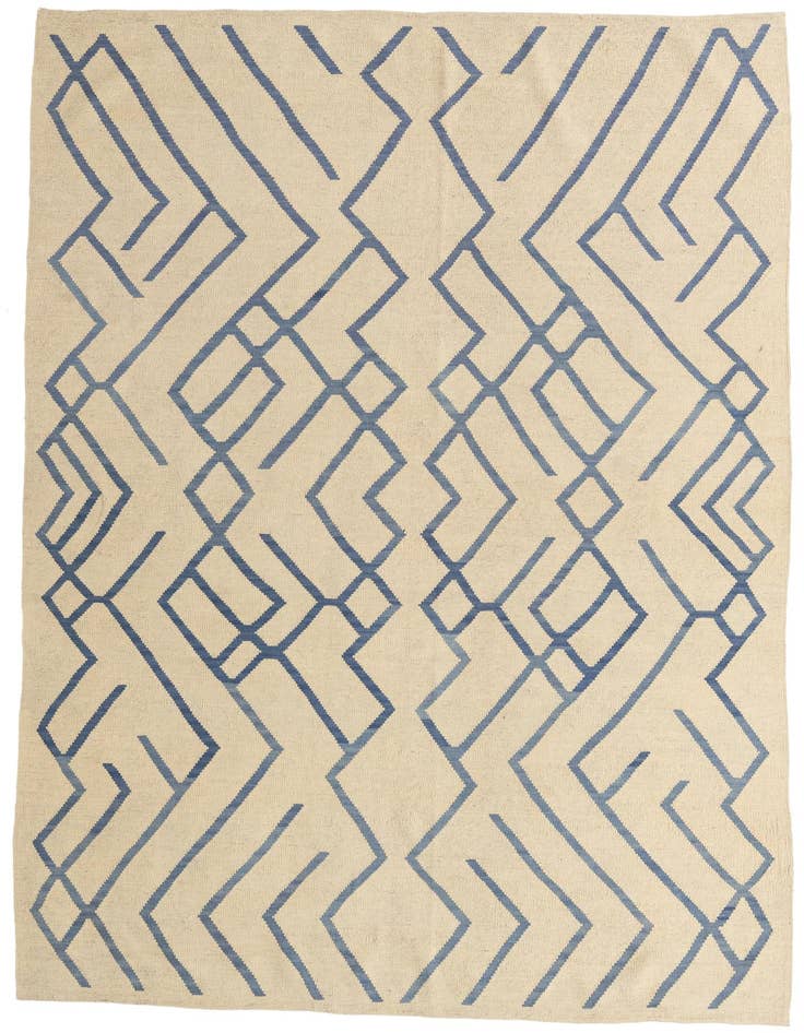 Detail image of 6' 10 x 9' 5 Hand Woven Kilim Modern Wool Rug
