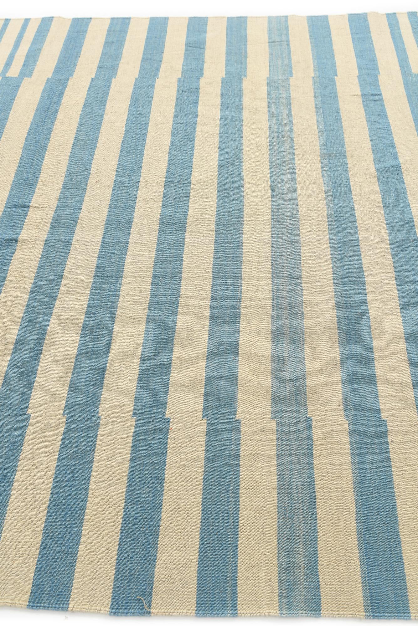 6' 7 x 9' 8 Hand Woven Kilim Modern Wool Rug