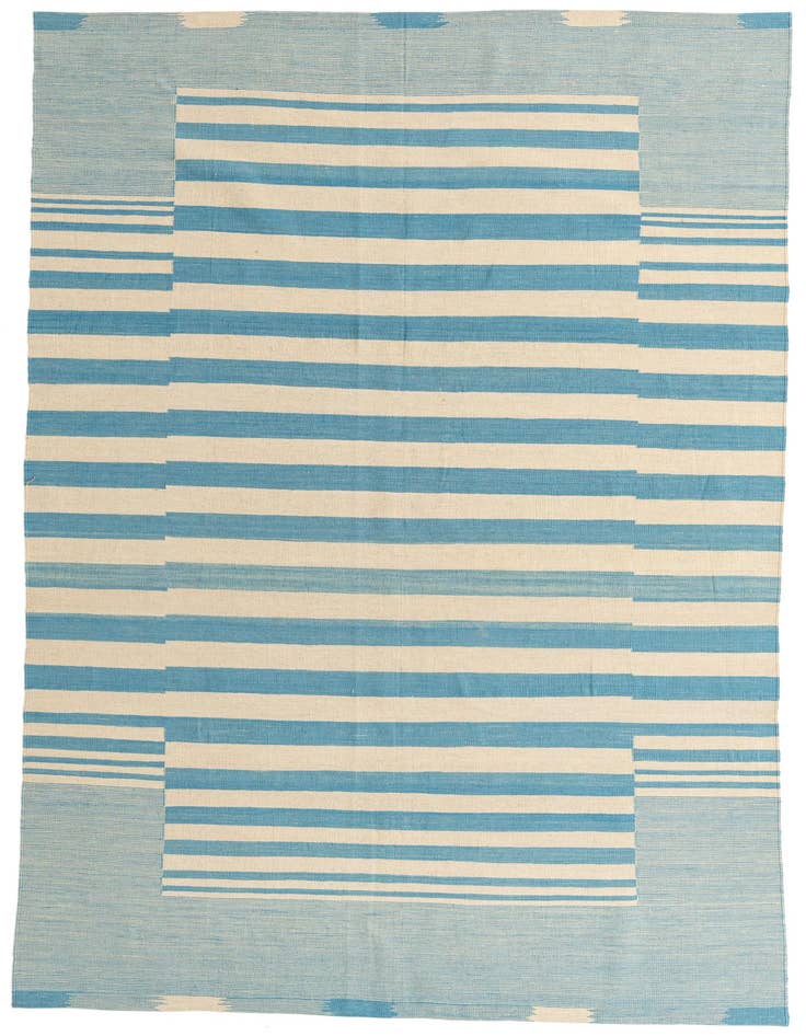 Detail image of 6' 7 x 9' 8 Hand Woven Kilim Modern Wool Rug