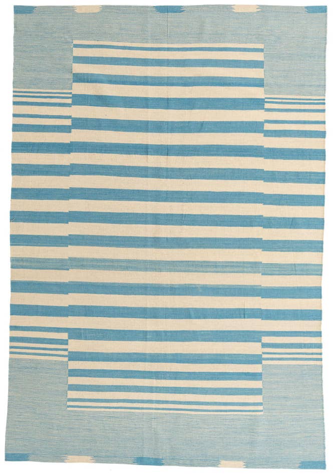 Detail image of 6' 7 x 9' 8 Hand Woven Kilim Modern Wool Rug