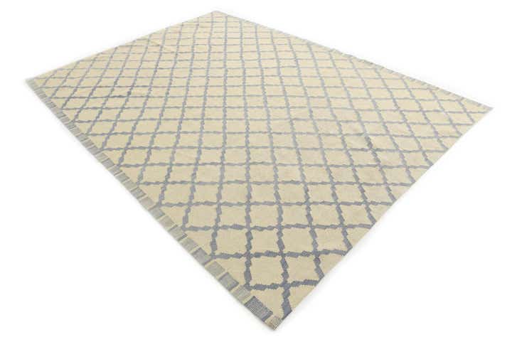 6' 10 x 9' 3 Hand Woven Kilim Modern Wool Rug