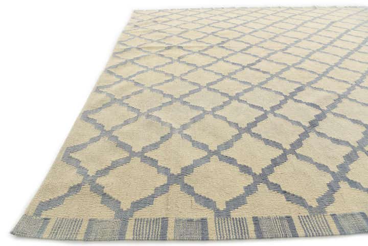 6' 10 x 9' 3 Hand Woven Kilim Modern Wool Rug