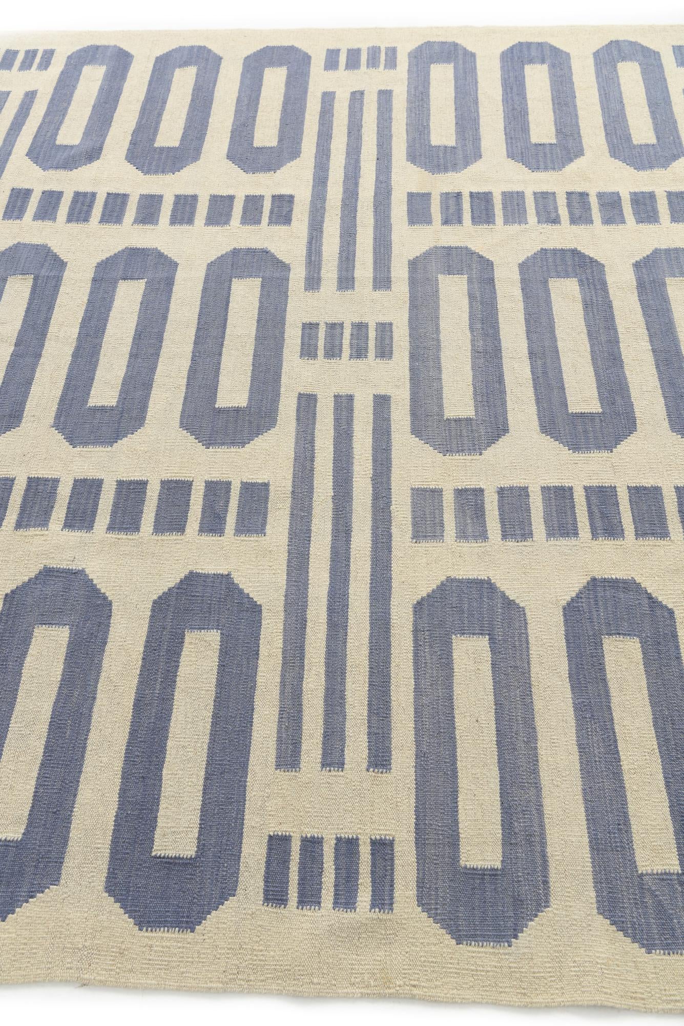 6' 7 x 9' 8 Hand Woven Kilim Modern Wool Rug