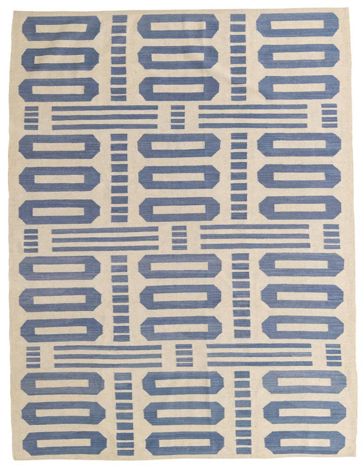 Detail image of 6' 7 x 9' 8 Hand Woven Kilim Modern Wool Rug