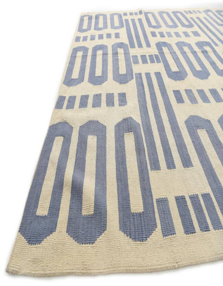 Detail image of 6' 10 x 9' 9  Hand Woven Kilim Modern Wool Rug