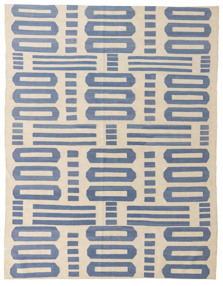 Detail image of 6' 10 x 9' 9 Hand Woven Kilim Modern Wool Rug