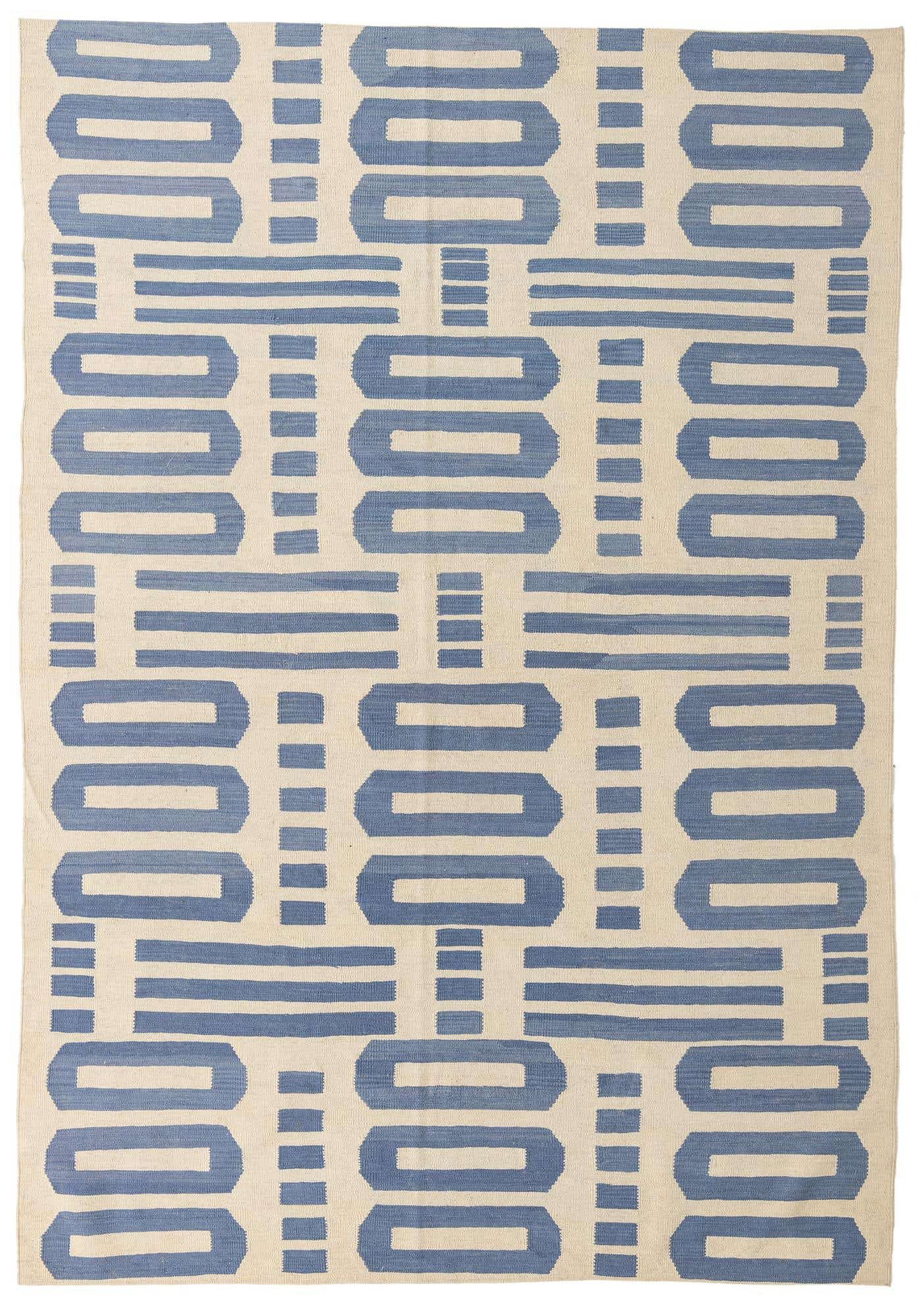 6' 10 x 9' 9 Hand Woven Kilim Modern Wool Rug