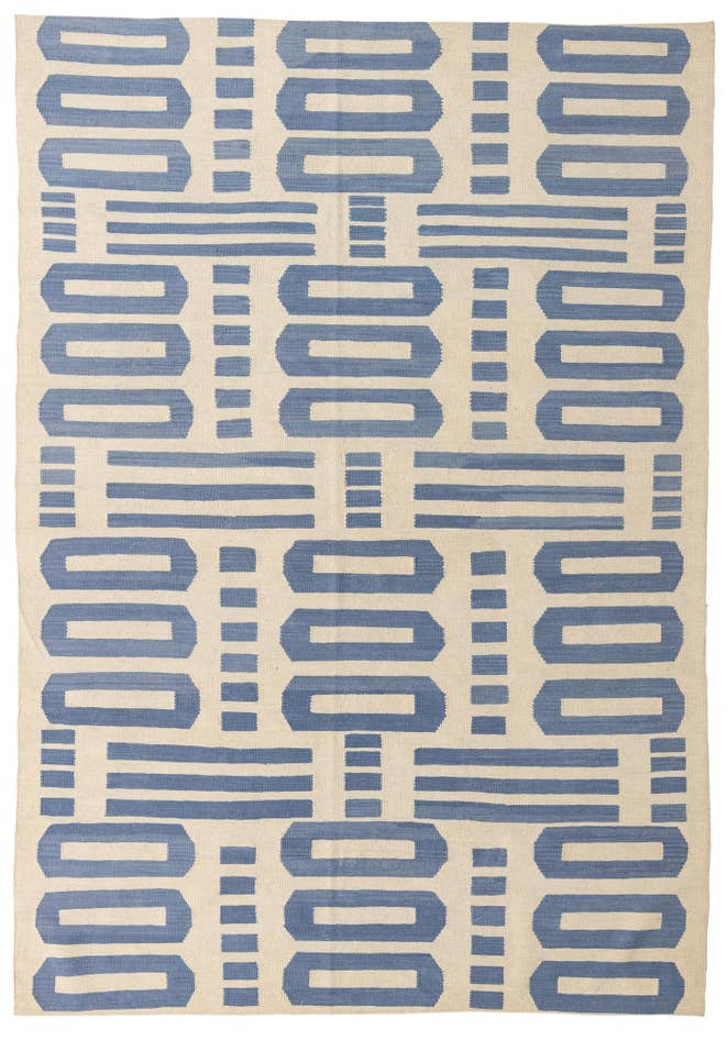 Detail image of 6' 10 x 9' 9 Hand Woven Kilim Modern Wool Rug