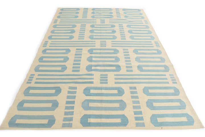 6' 7 x 9' 9 Hand Woven Kilim Modern Wool Rug